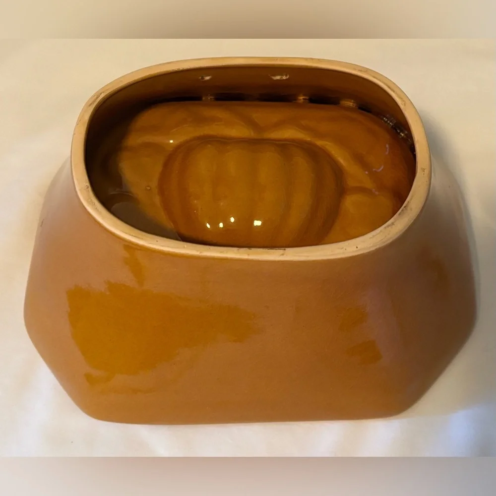 Vintage Crate & Barrel Ceramic Stoneware Pumpkin Bread Baking Dish / Jello Mold